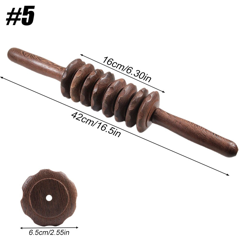 BYEPAIN Wooden Exercise Roller Sport Injury Gym Body Leg Trigger Point Muscle Roller Sticks Massager Health Care Enfom Clothing