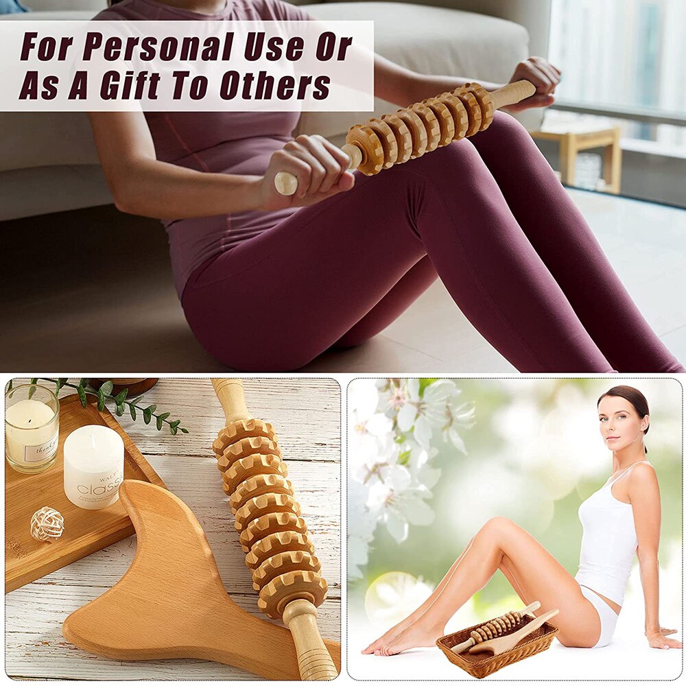 BYEPAIN Wooden Exercise Roller Sport Injury Gym Body Leg Trigger Point Muscle Roller Sticks Massager Health Care Enfom Clothing