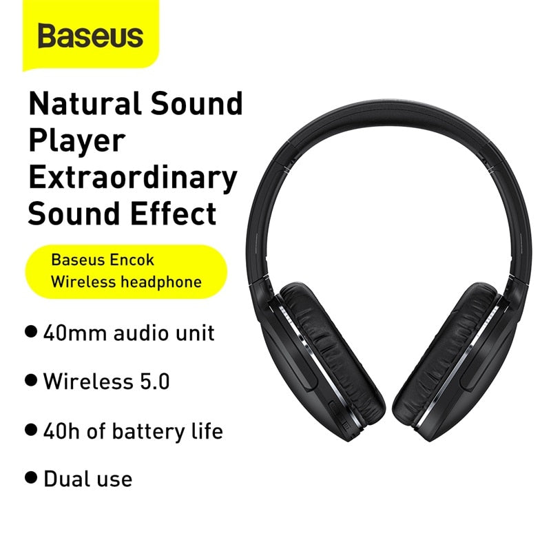 Baseus D02 Pro Bluetooth Headphones Sport Wireless Earphones HD Stereo Headset Bluetooth 5.0 Headphone For iPhone Xiaomi Earbuds Enfom Clothing