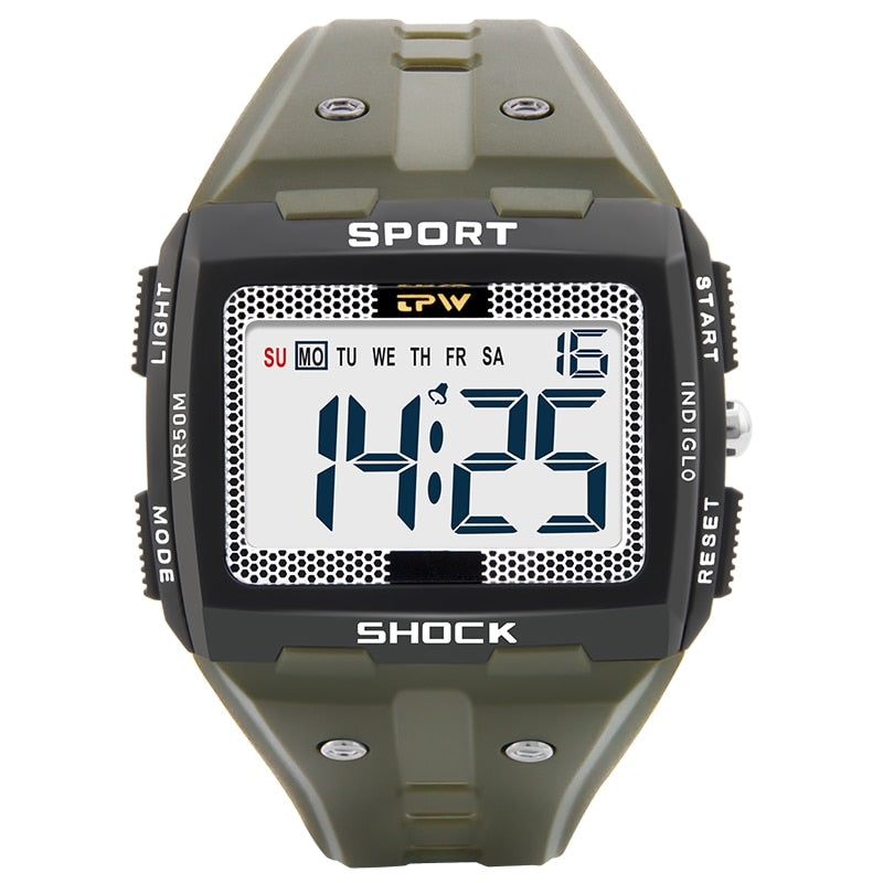 Big Numbers Easy to Read 5ATM Water Resistant Men Digital Watch Outdoor Sport Enfom Clothing