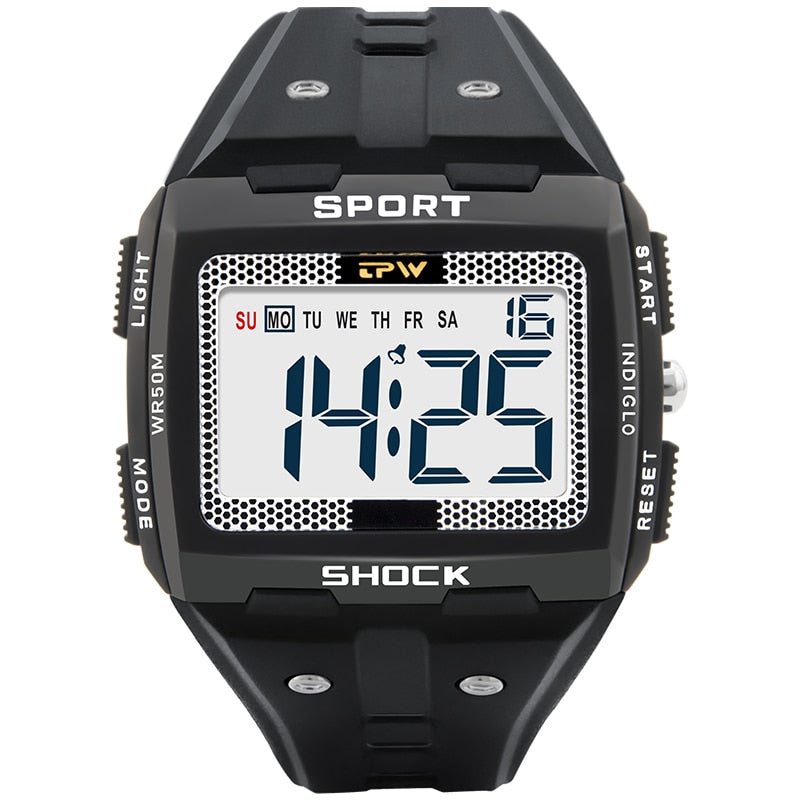 Big Numbers Easy to Read 5ATM Water Resistant Men Digital Watch Outdoor Sport Enfom Clothing