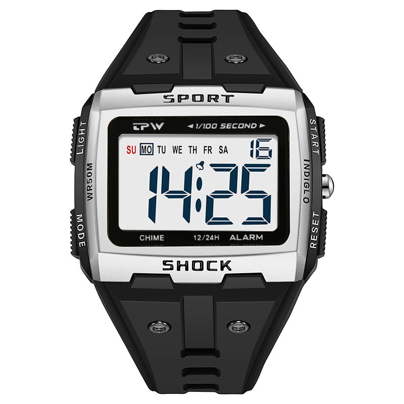 Big Numbers Easy to Read 5ATM Water Resistant Men Digital Watch Outdoor Sport Enfom Clothing