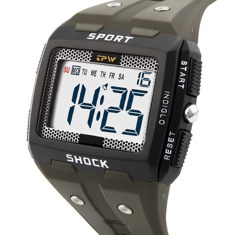 Big Numbers Easy to Read 5ATM Water Resistant Men Digital Watch Outdoor Sport Enfom Clothing