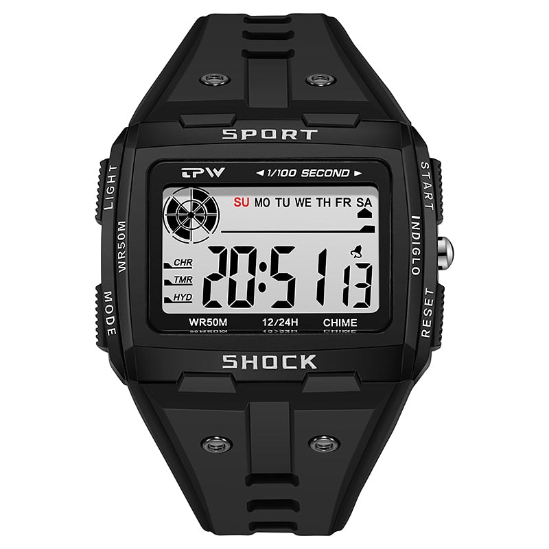 Big Numbers Easy to Read 5ATM Water Resistant Men Digital Watch Outdoor Sport Enfom Clothing