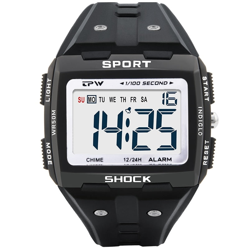 Big Numbers Easy to Read 5ATM Water Resistant Men Digital Watch Outdoor Sport Enfom Clothing