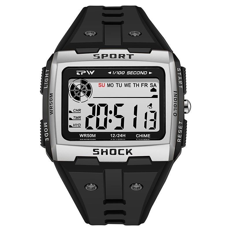 Big Numbers Easy to Read 5ATM Water Resistant Men Digital Watch Outdoor Sport Enfom Clothing