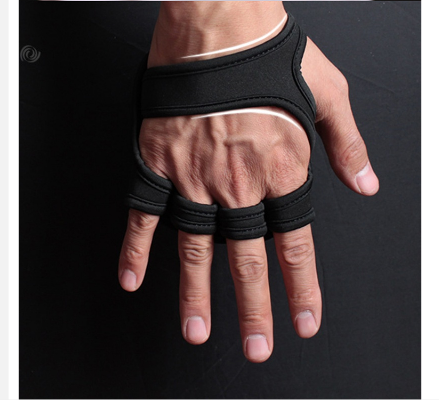 Black Breathable Weightlifting Sports Gym Half Finger Protector Gloves Enfom Clothing