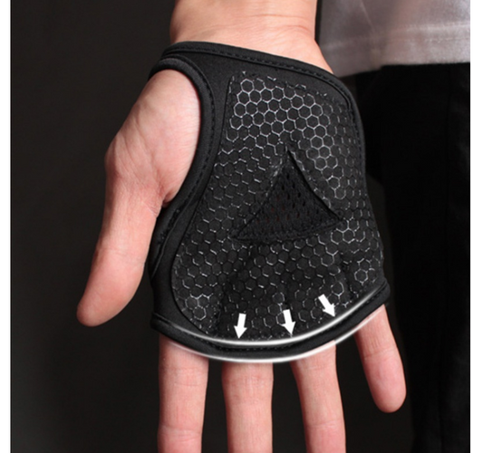 Black Breathable Weightlifting Sports Gym Half Finger Protector Gloves Enfom Clothing