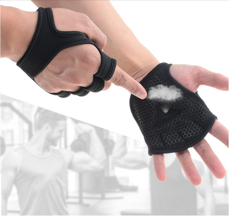 Black Breathable Weightlifting Sports Gym Half Finger Protector Gloves Enfom Clothing