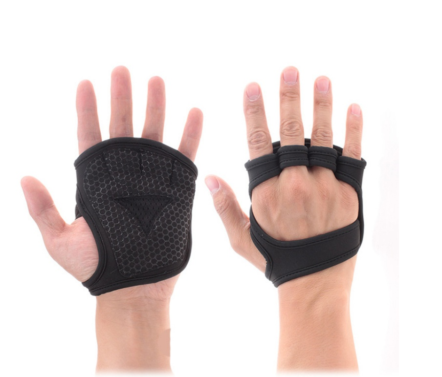 Black Breathable Weightlifting Sports Gym Half Finger Protector Gloves Enfom Clothing