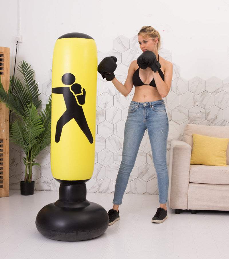 Boxing Punching Bag Inflatable Free-Stand Tumbler Sandbag Enfom Clothing