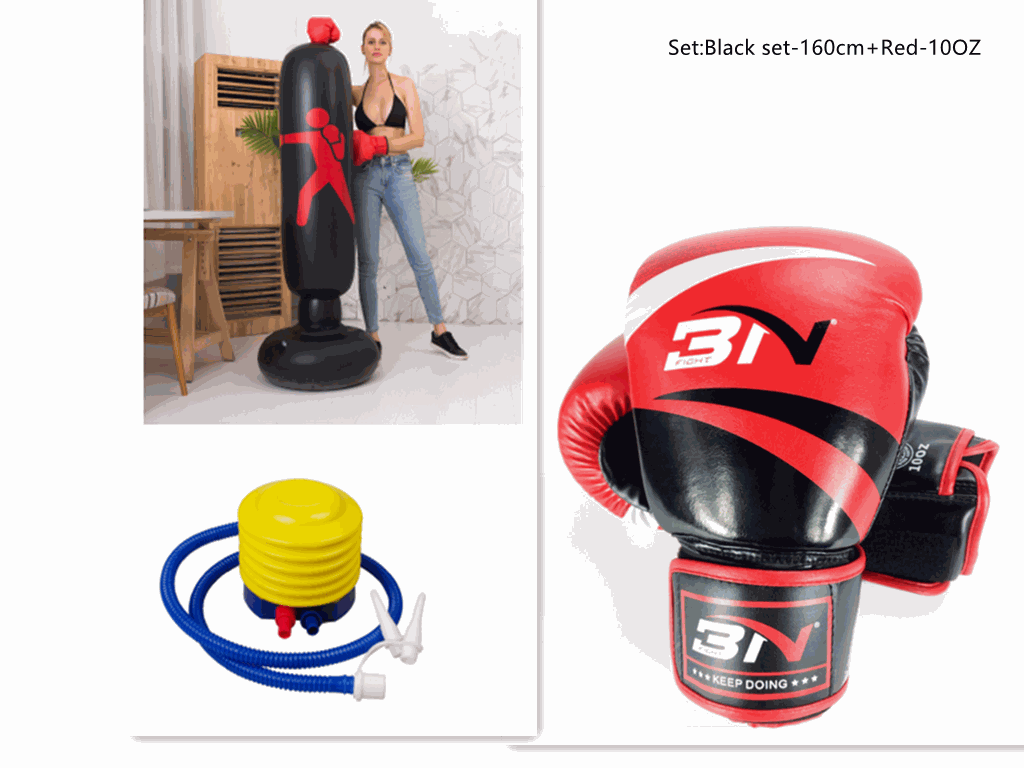 Boxing Punching Bag Inflatable Free-Stand Tumbler Sandbag Enfom Clothing