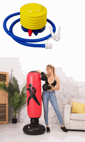 Boxing Punching Bag Inflatable Free-Stand Tumbler Sandbag Enfom Clothing