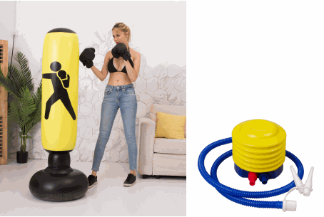 Boxing Punching Bag Inflatable Free-Stand Tumbler Sandbag Enfom Clothing