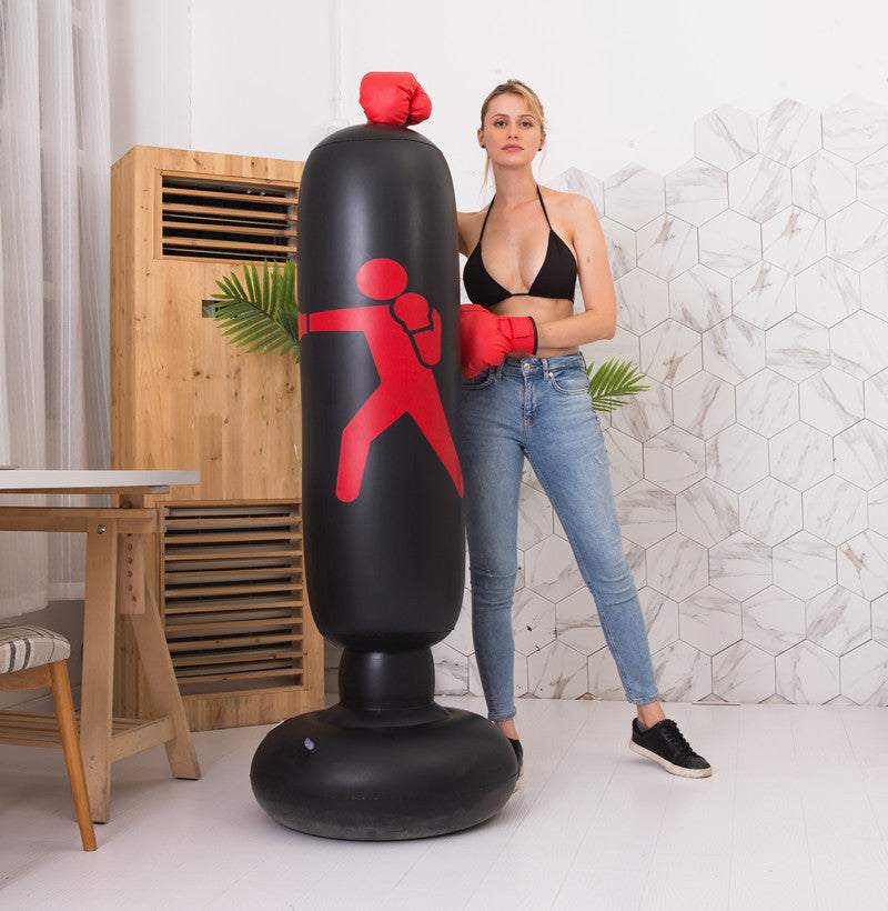 Boxing Punching Bag Inflatable Free-Stand Tumbler Sandbag Enfom Clothing