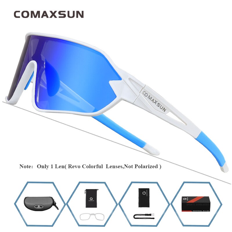 COMAXSUN Polarized Cycling Glasses 5 Lenses MTB Road Bike Sport Mirror Sunglasses Riding Eyewear Anti-UV400 Bicycle Goggles Enfom Clothing