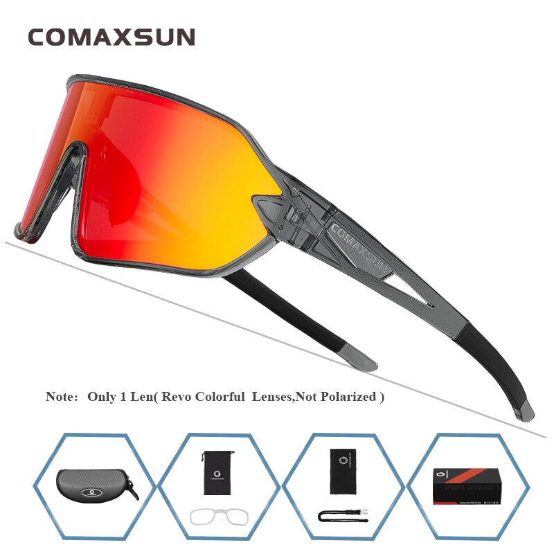 COMAXSUN Polarized Cycling Glasses 5 Lenses MTB Road Bike Sport Mirror Sunglasses Riding Eyewear Anti-UV400 Bicycle Goggles Enfom Clothing