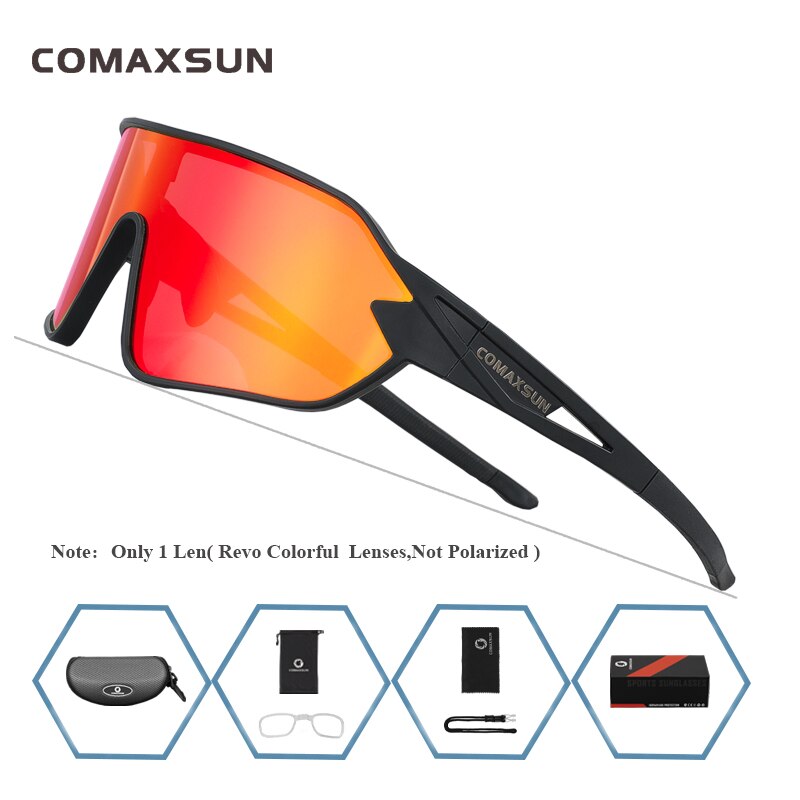 COMAXSUN Polarized Cycling Glasses 5 Lenses MTB Road Bike Sport Mirror Sunglasses Riding Eyewear Anti-UV400 Bicycle Goggles Enfom Clothing