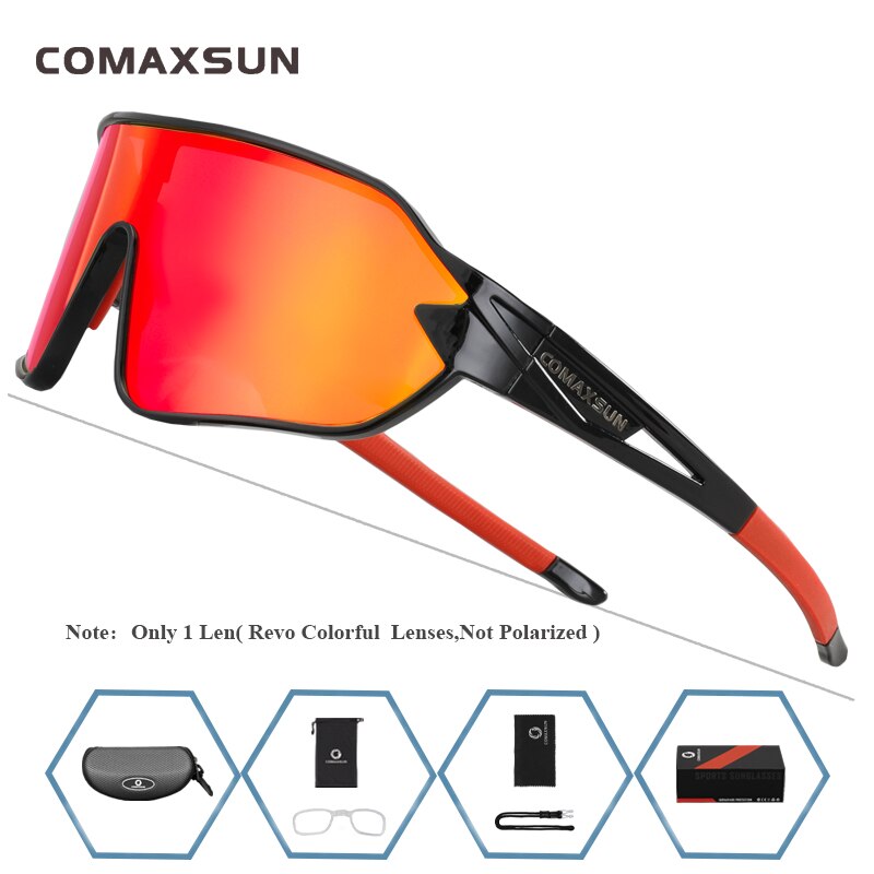 COMAXSUN Polarized Cycling Glasses 5 Lenses MTB Road Bike Sport Mirror Sunglasses Riding Eyewear Anti-UV400 Bicycle Goggles Enfom Clothing