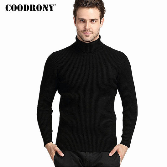 COODRONY Winter Thick Warm Cashmere Sweater Men Turtleneck Mens Sweaters Slim Fit Pullover Men Classic Wool Knitwear Pull Homme Enfom Clothing