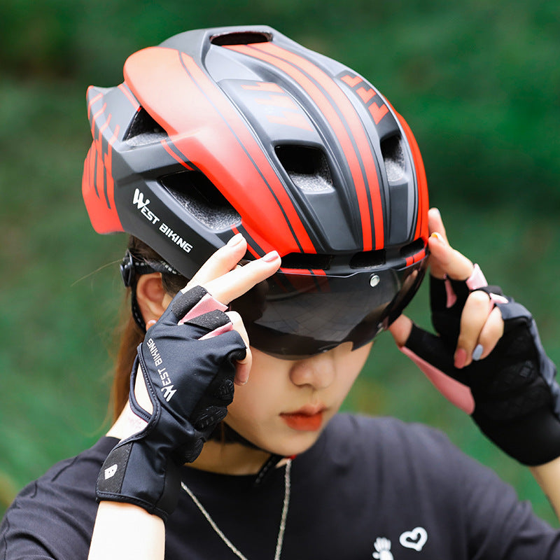 Cycling Helmet Integrated With Goggles Helmet Mountain Road Bike Helmet Equipment Enfom Clothing