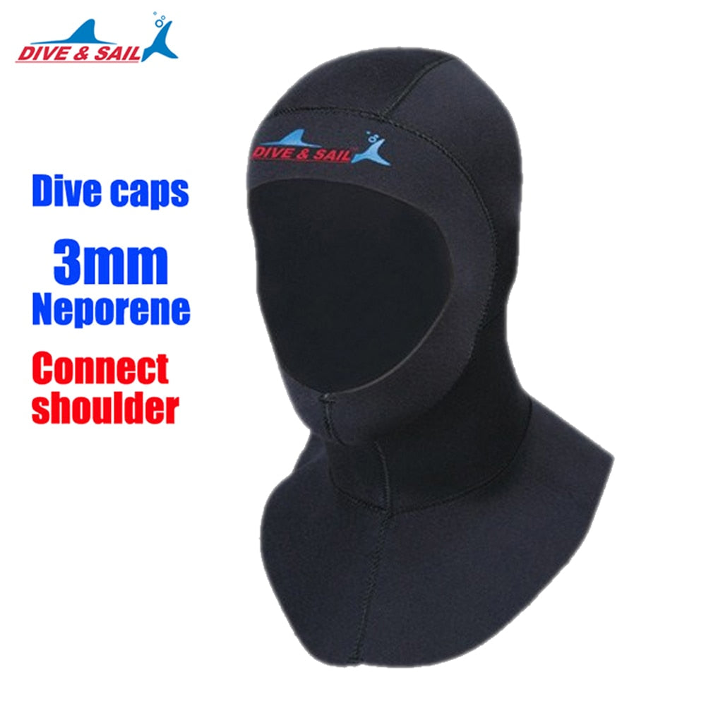 Diving Cap With Shoulder 3mm Neoprene Scuba Snorkeling Equipment Hat Hood Neck Cover Winter Swim Warm Wetsuit Protect Hair New Enfom Clothing