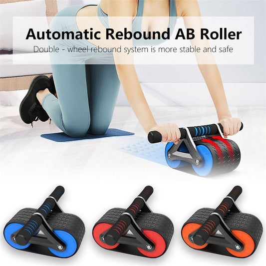 Double Wheel Abdominal Exerciser Women Men Automatic Rebound Ab Wheel Roller Waist Trainer Gym Sports Home Exercise Devices Enfom Clothing