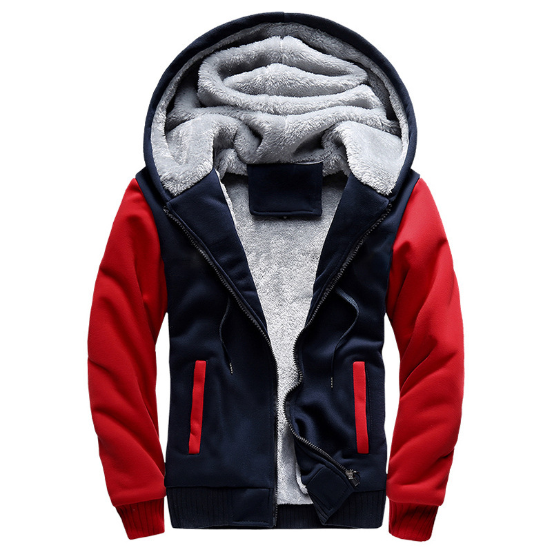 European Size Large Car Series Winter Clothing Coat Sports And Leisure Men's Sweatshirt Baseball Uniform Men's Fleece Lined Padded Warm Keeping Enfom Clothing