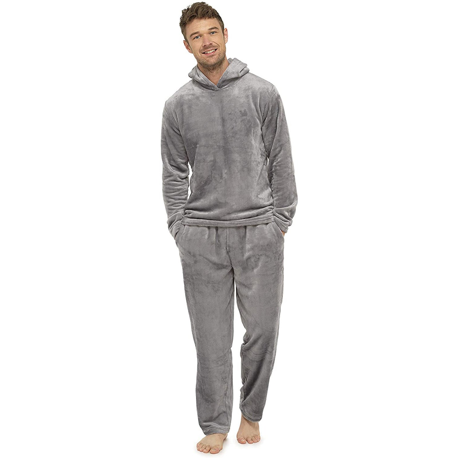 Flannel Grey Simple Home Men's Pajamas Enfom Clothing