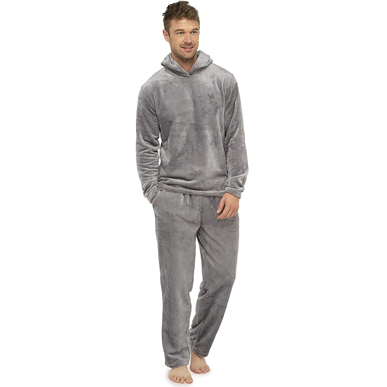 Flannel Grey Simple Home Men's Pajamas Enfom Clothing