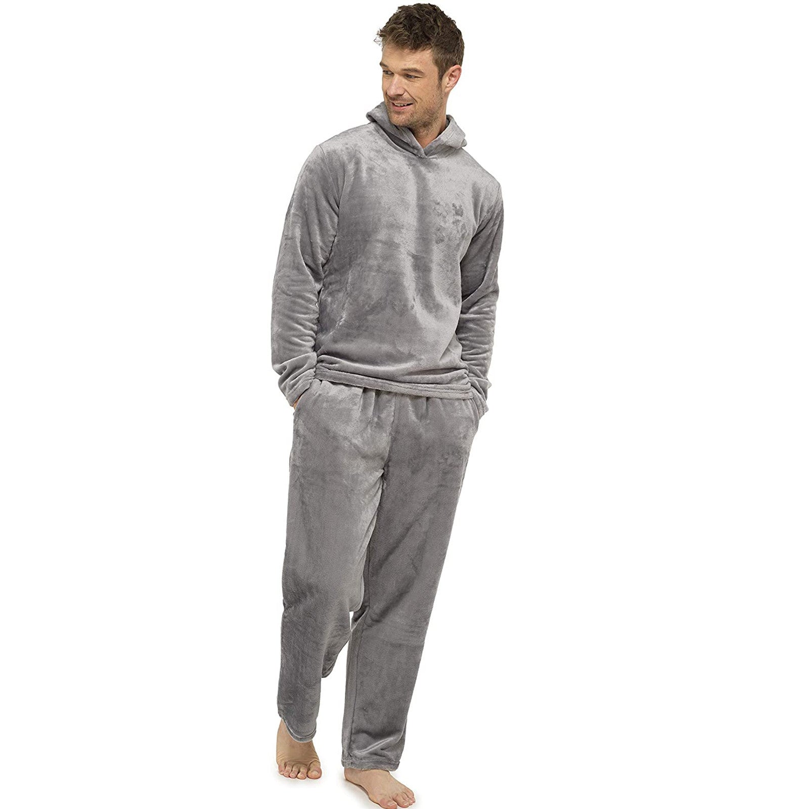 Flannel Grey Simple Home Men's Pajamas Enfom Clothing