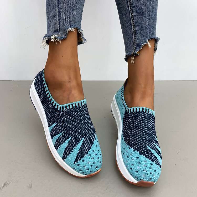 flyknit breathable shoes wedge sneakers pattern