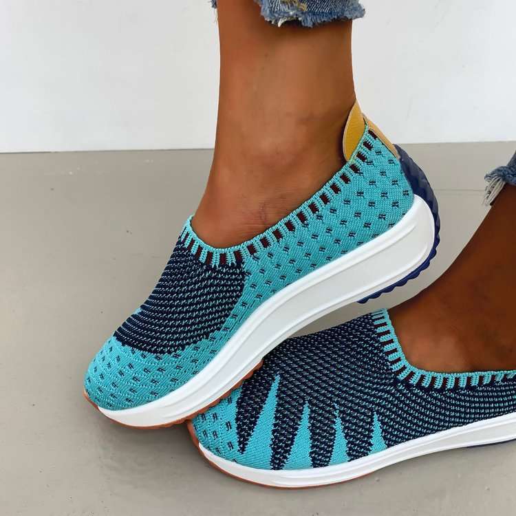 flyknit breathable shoes wedge sneakers pattern