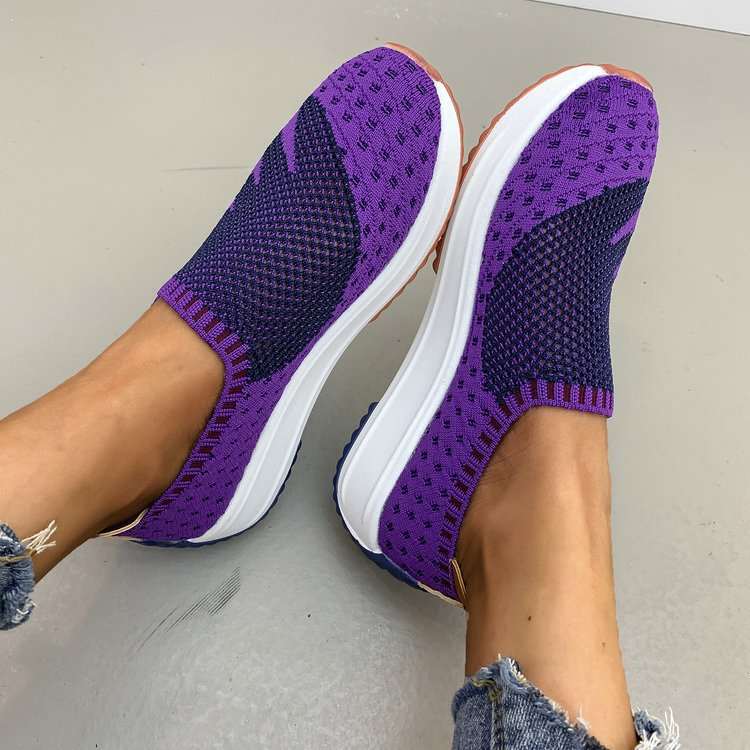 flyknit breathable shoes wedge sneakers pattern