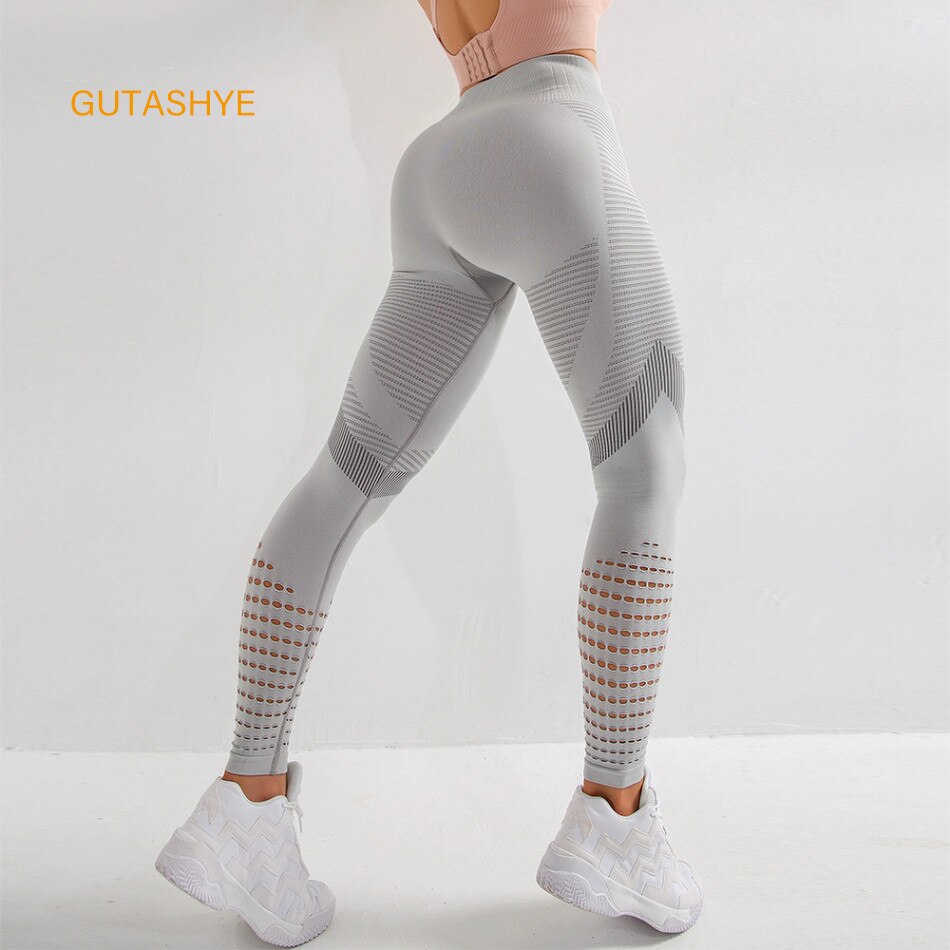 GUTASHYE High Waist Seamless Leggings Yoga Pants Push Up Fitness Tight Workout Tummy Control Gym Athletic Sportswear Enfom Clothing