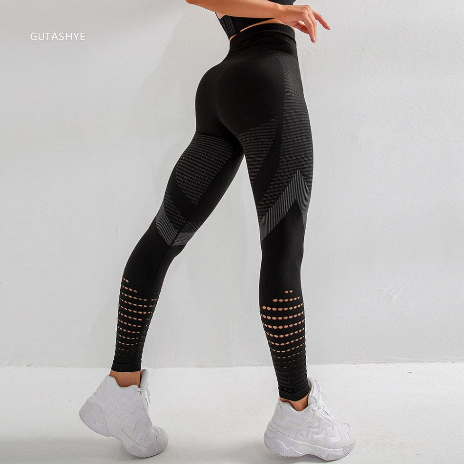 GUTASHYE High Waist Seamless Leggings Yoga Pants Push Up Fitness Tight Workout Tummy Control Gym Athletic Sportswear Enfom Clothing