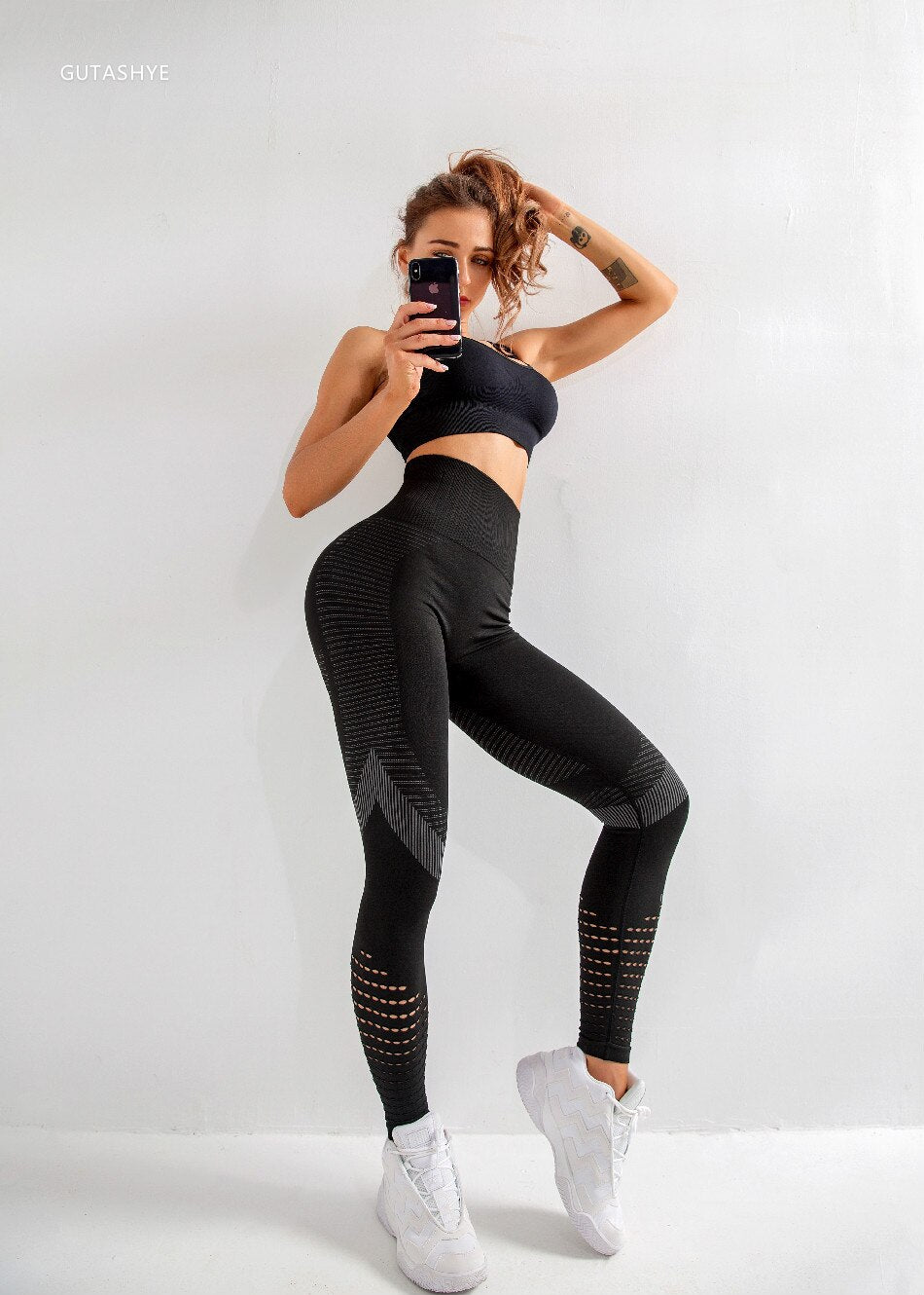 GUTASHYE High Waist Seamless Leggings Yoga Pants Push Up Fitness Tight Workout Tummy Control Gym Athletic Sportswear Enfom Clothing