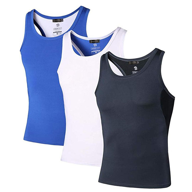 Jeansian 3 Pack Sport Tank Tops Tanktops Sleeveless Shirts Running Grym Workout Fitness LSL3306 PackA Enfom Clothing