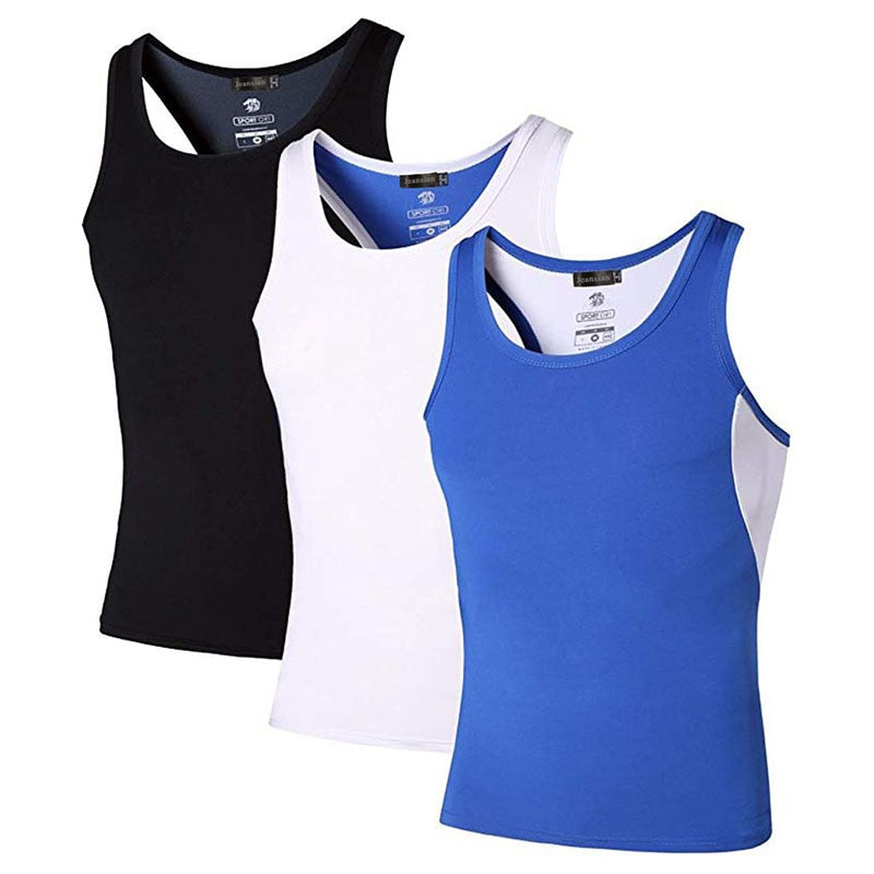 Jeansian 3 Pack Sport Tank Tops Tanktops Sleeveless Shirts Running Grym Workout Fitness LSL3306 PackA Enfom Clothing