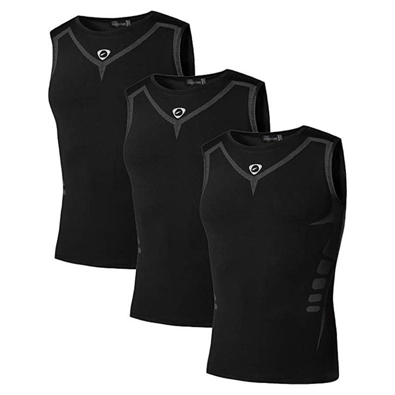 Jeansian 3 Pack Sport Tank Tops Tanktops Sleeveless Shirts Running Grym Workout Fitness LSL3306 PackA Enfom Clothing