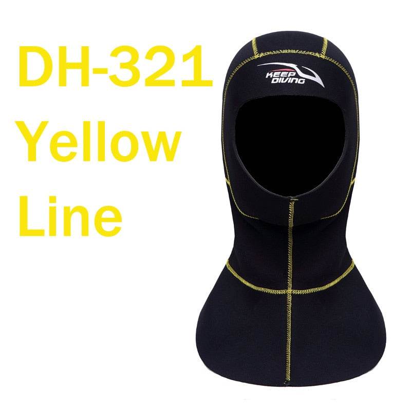 KEEP DIVING 3mm Neoprene Scuba Diving Hood With Shoulder Snorkeling Equipment Hat Cap Winter Swim Warm Wetsuit Spearfishing Enfom Clothing