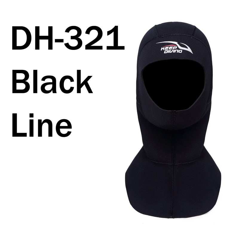 KEEP DIVING 3mm Neoprene Scuba Diving Hood With Shoulder Snorkeling Equipment Hat Cap Winter Swim Warm Wetsuit Spearfishing Enfom Clothing