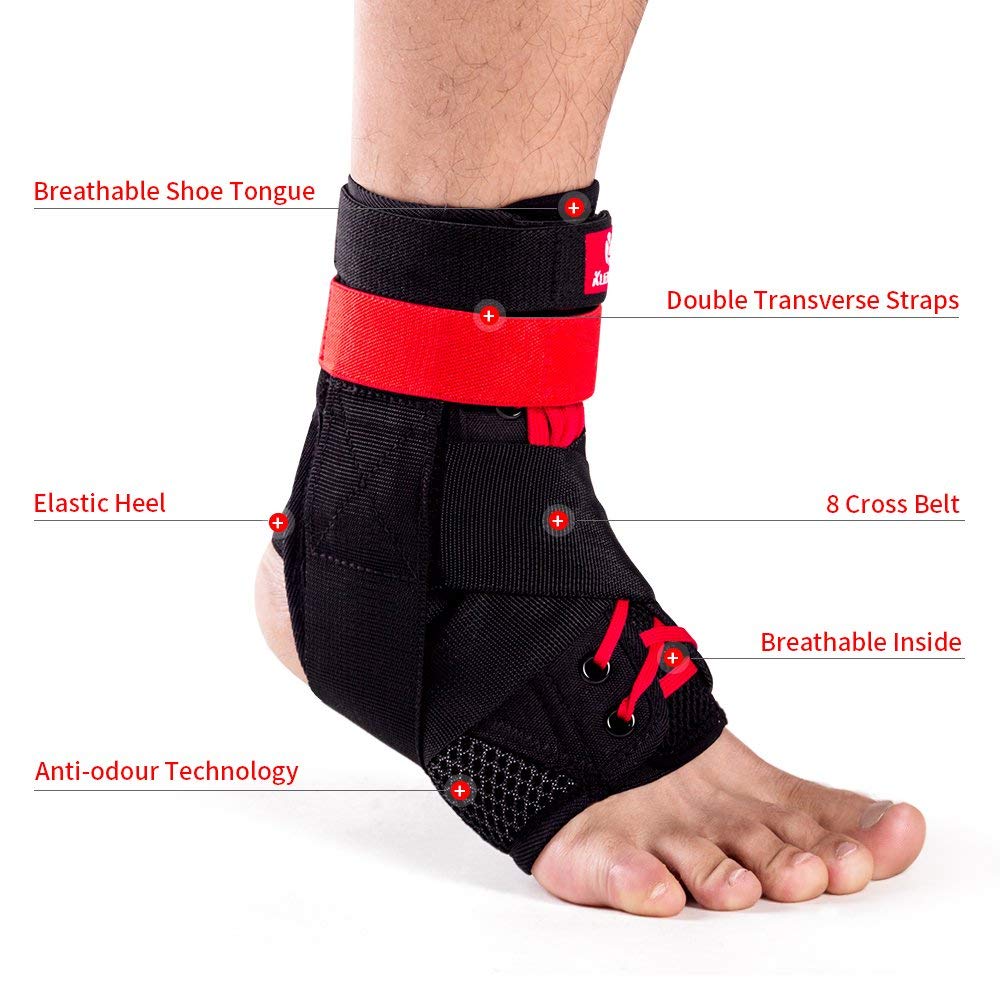 Kuangmi 1pc Bracket Ankle Brace Sport Foot Stabilizer Adjustable Ankle SockStraps Protector Football Guard Sprain Ankle Pads Enfom Clothing