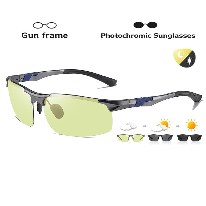 LIOUMO Photochromic Sun Glasses Polarized Men Aluminum Magnesium Frame Sport Driving Sunglasses Change Color gafas de sol hombre Enfom Clothing