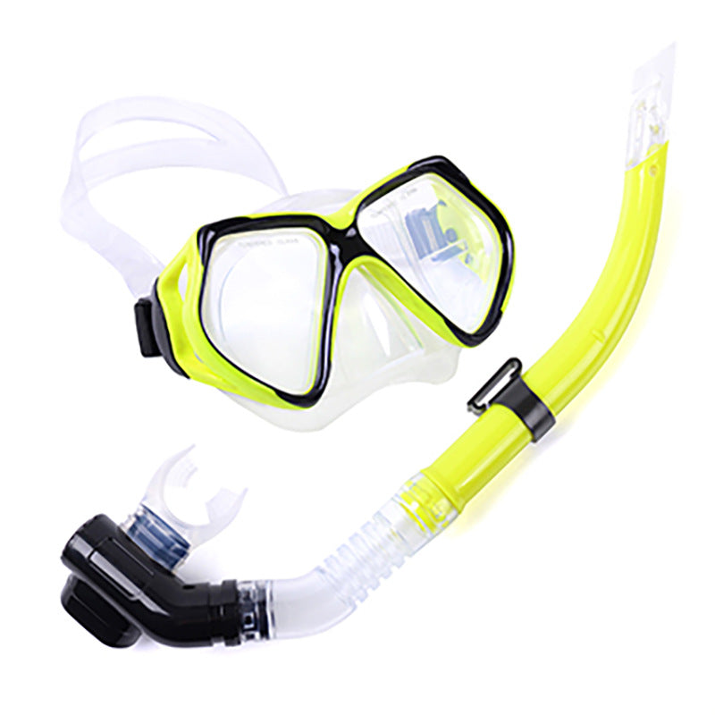 Large View Mask Tempered Glass Diving Mask Suit Snorkeling Silicone Mouthpiece Breathing Tube Equipment Double Drainage Enfom Clothing