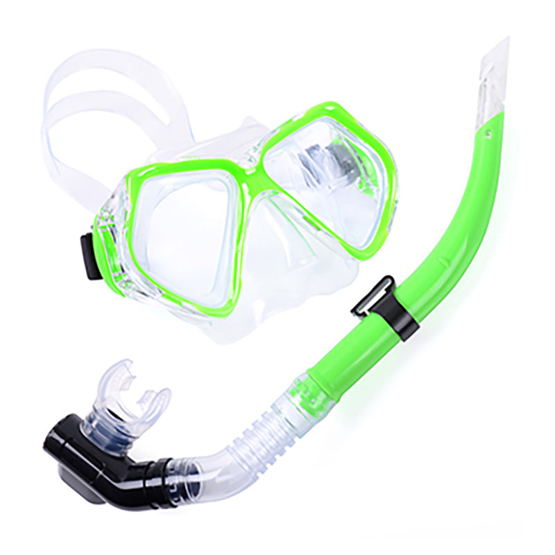 Large View Mask Tempered Glass Diving Mask Suit Snorkeling Silicone Mouthpiece Breathing Tube Equipment Double Drainage Enfom Clothing