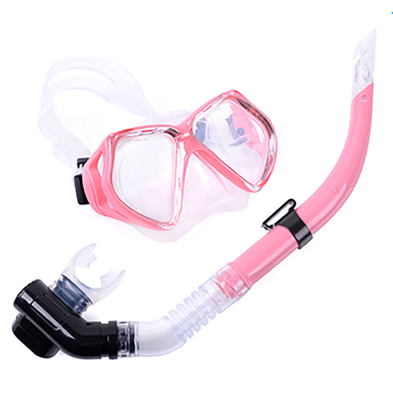 Large View Mask Tempered Glass Diving Mask Suit Snorkeling Silicone Mouthpiece Breathing Tube Equipment Double Drainage Enfom Clothing