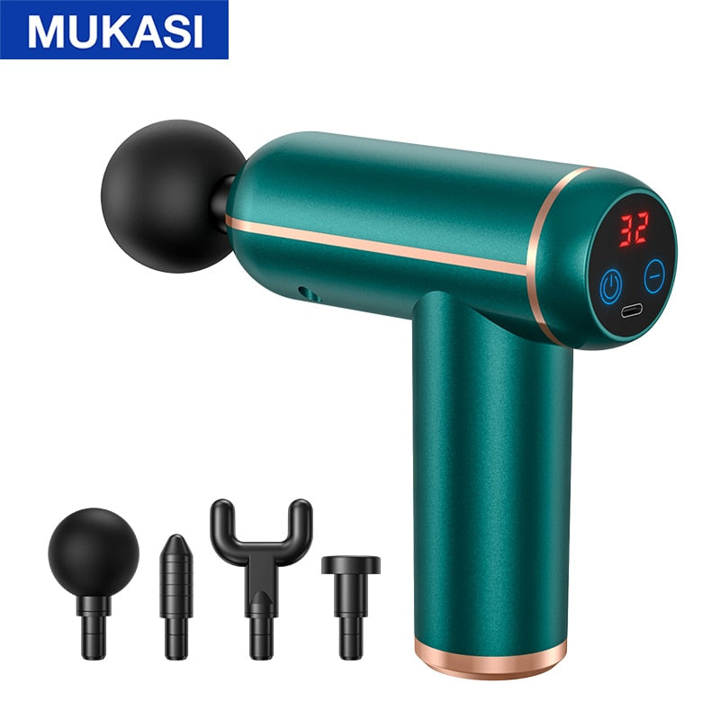 MUKASI Massage Gun Portable Percussion Pistol Massager For Body Neck Deep Tissue Muscle Relaxation Gout Pain Relief Fitness Enfom Clothing