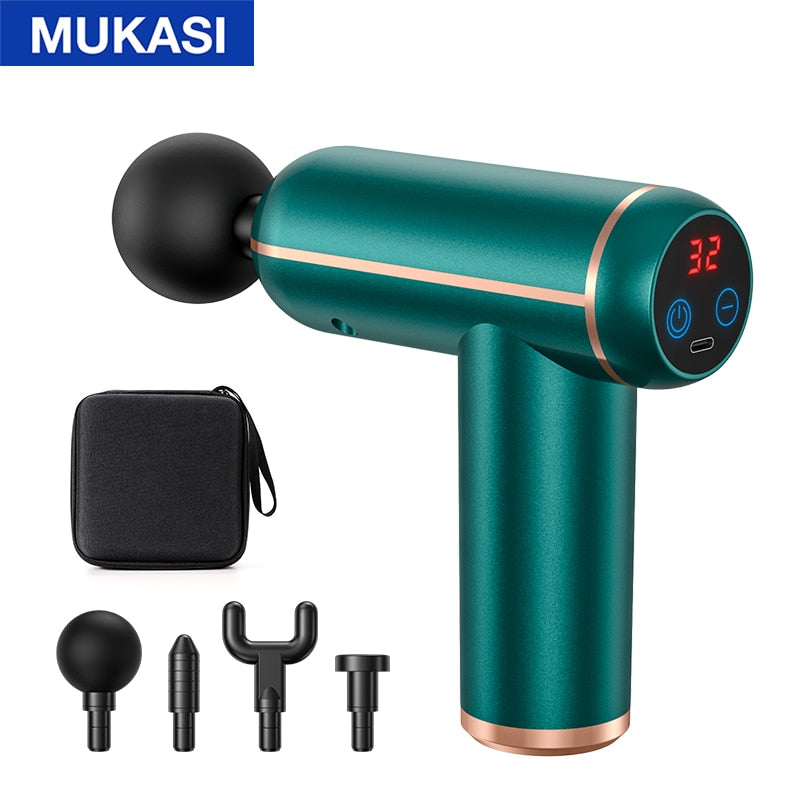 MUKASI Massage Gun Portable Percussion Pistol Massager For Body Neck Deep Tissue Muscle Relaxation Gout Pain Relief Fitness Enfom Clothing