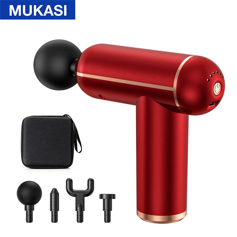 MUKASI Massage Gun Portable Percussion Pistol Massager For Body Neck Deep Tissue Muscle Relaxation Gout Pain Relief Fitness Enfom Clothing